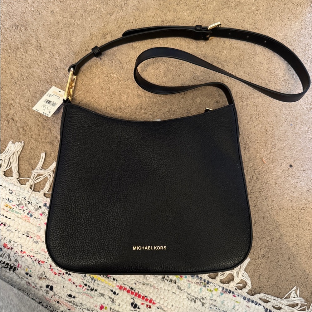 Michael Kors Black Leather Kensington Shoulder Bag
